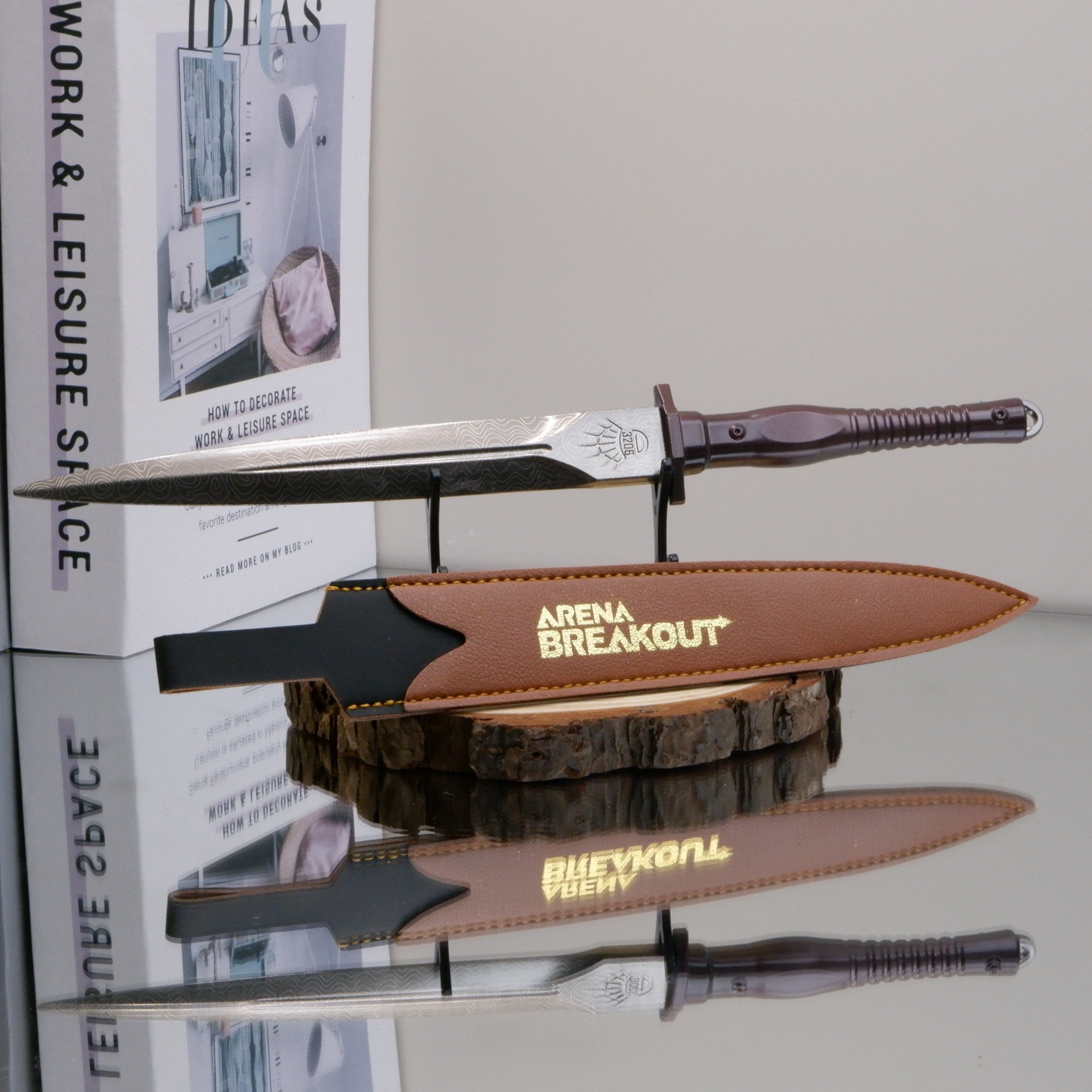 Arena Breakout Assault Knife Model: Metal Cosplay Prop with Sheath