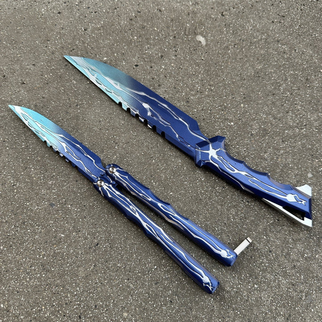 24CM/9.5 Metal Smite Knife Balisong Blunt Blade Butterfly Trainer