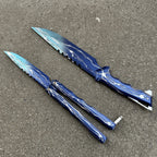 24CM/9.5 Metal Smite Knife Balisong Blunt Blade Butterfly Trainer