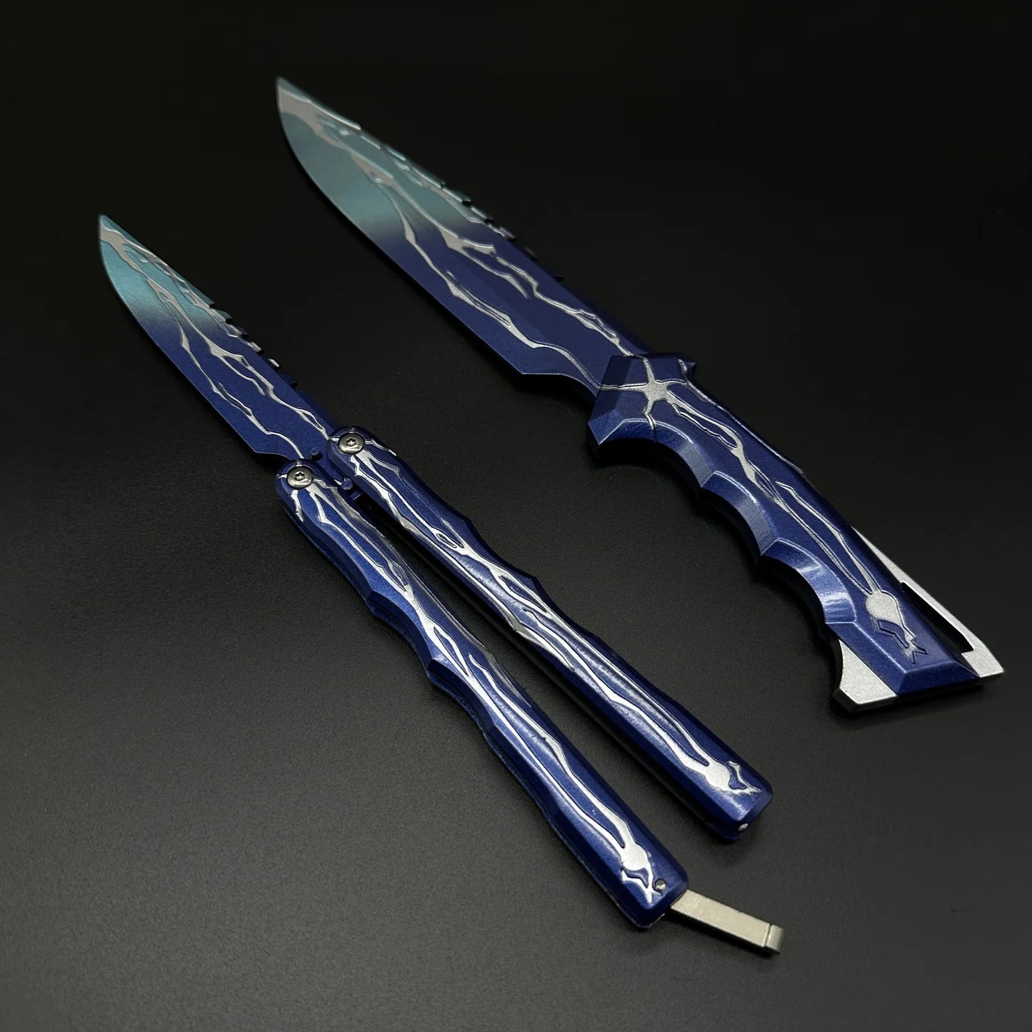 24CM/9.5 Metal Smite Knife Balisong Blunt Blade Butterfly Trainer