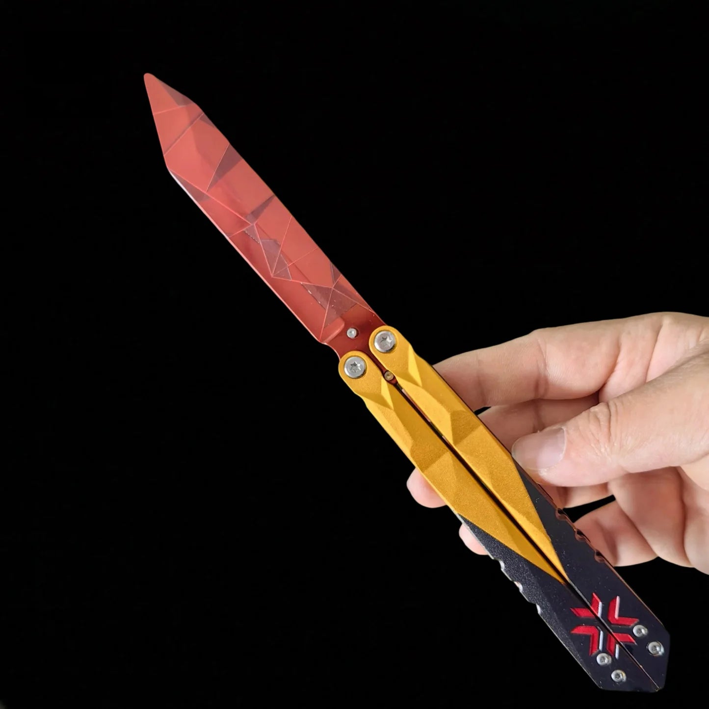 25CM/9.8 High-quality Metal Champion Knife Red Blunt Blade Trainer Cosplay Prop