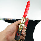 25CM/9.8 High-quality Metal Champion Knife Red Blunt Blade Trainer Cosplay Prop