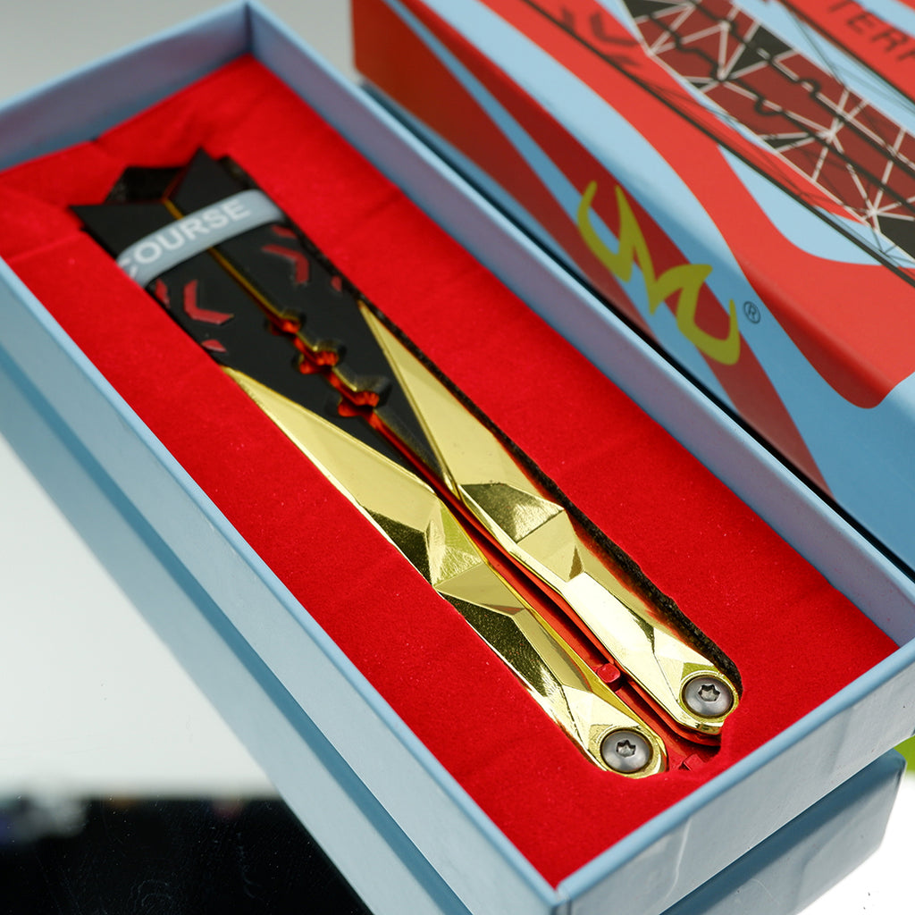 25CM/9.8 High-quality Metal Champion Knife Red Blunt Blade Trainer Cosplay Prop