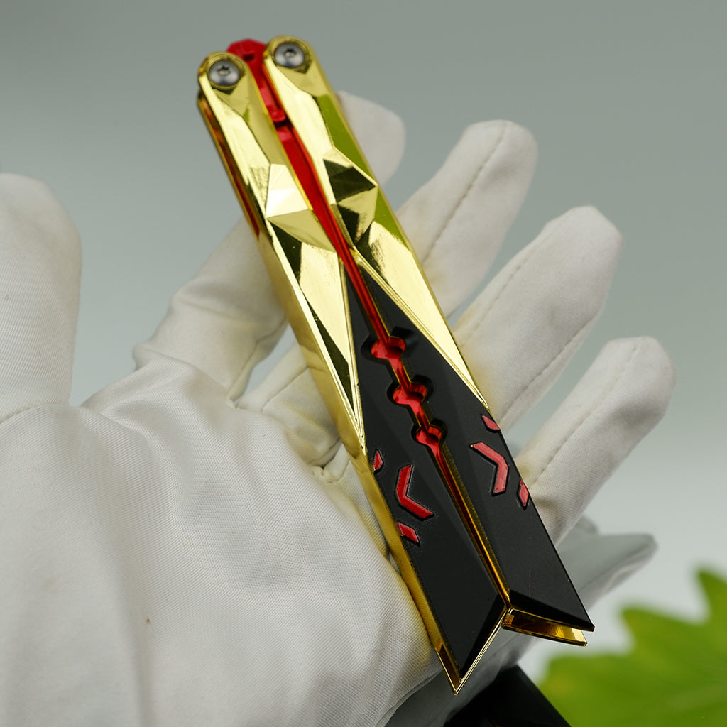 25CM/9.8 High-quality Metal Champion Knife Red Blunt Blade Trainer Cosplay Prop