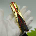 25CM/9.8 High-quality Metal Champion Knife Red Blunt Blade Trainer Cosplay Prop