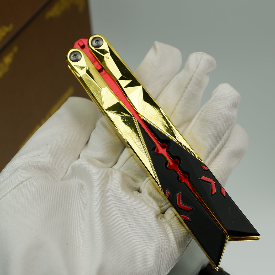 25CM/9.8 High-quality Metal Champion Knife Red Blunt Blade Trainer Cosplay Prop