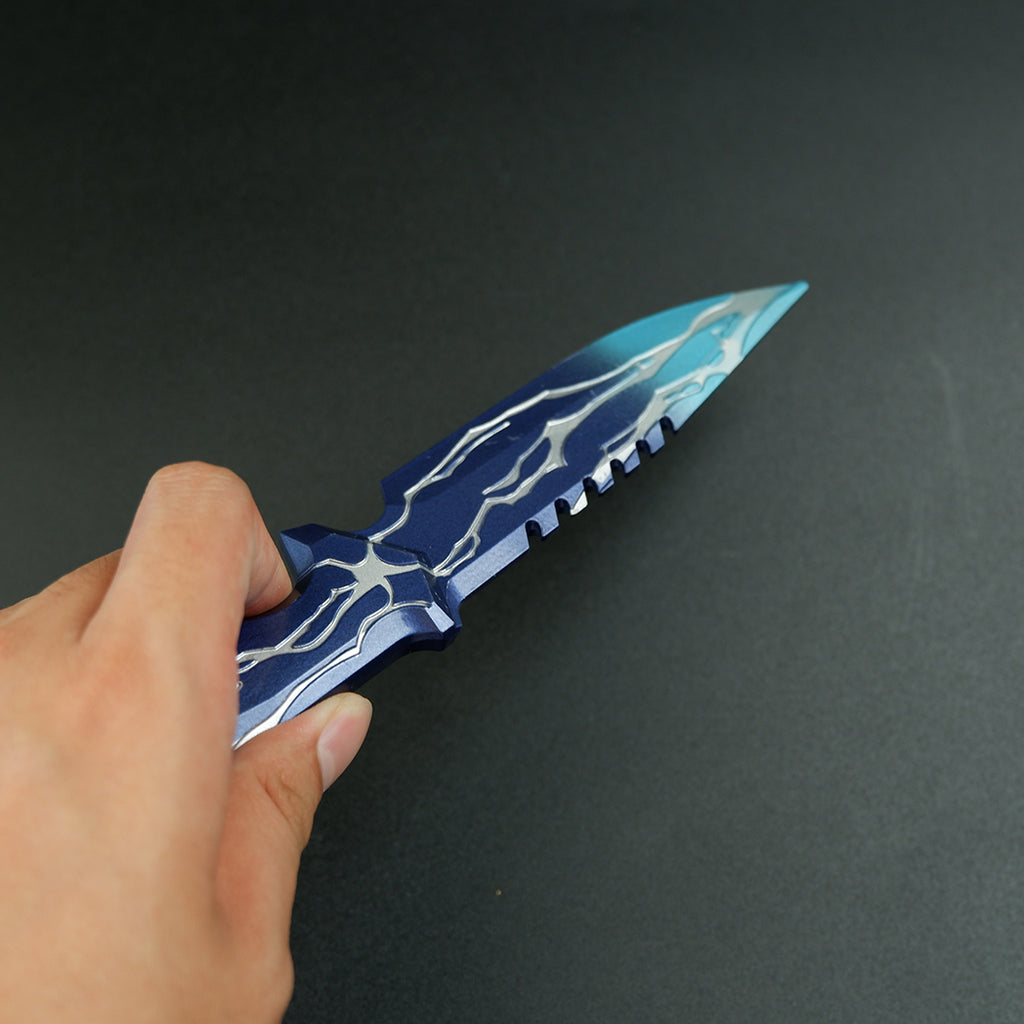 Valorant Smite Knife 21cm Heavy Metal Replica – Blue Lightning Zinc Alloy Display Collectible