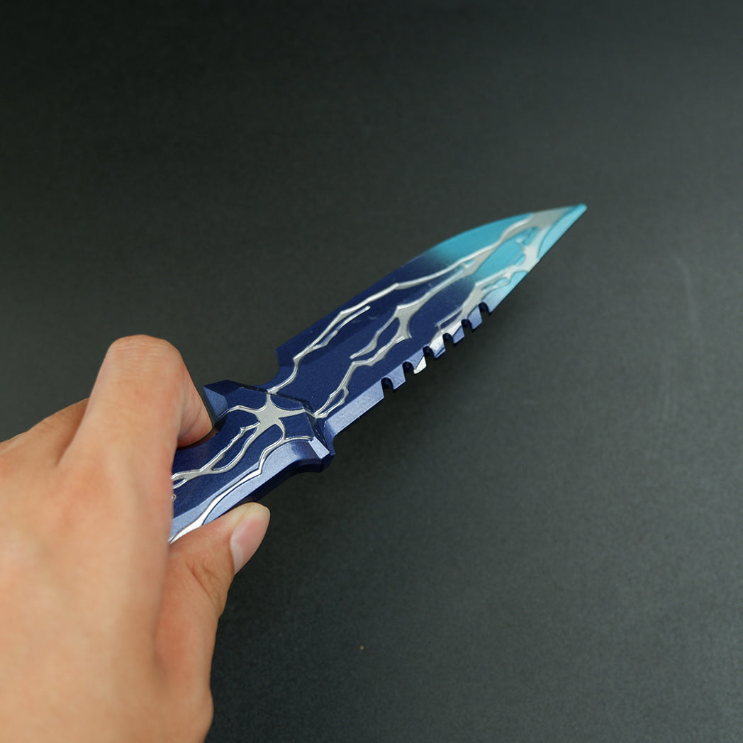 Valorant Smite Knife 21cm Heavy Metal Replica – Blue Lightning Zinc Alloy Display Collectible