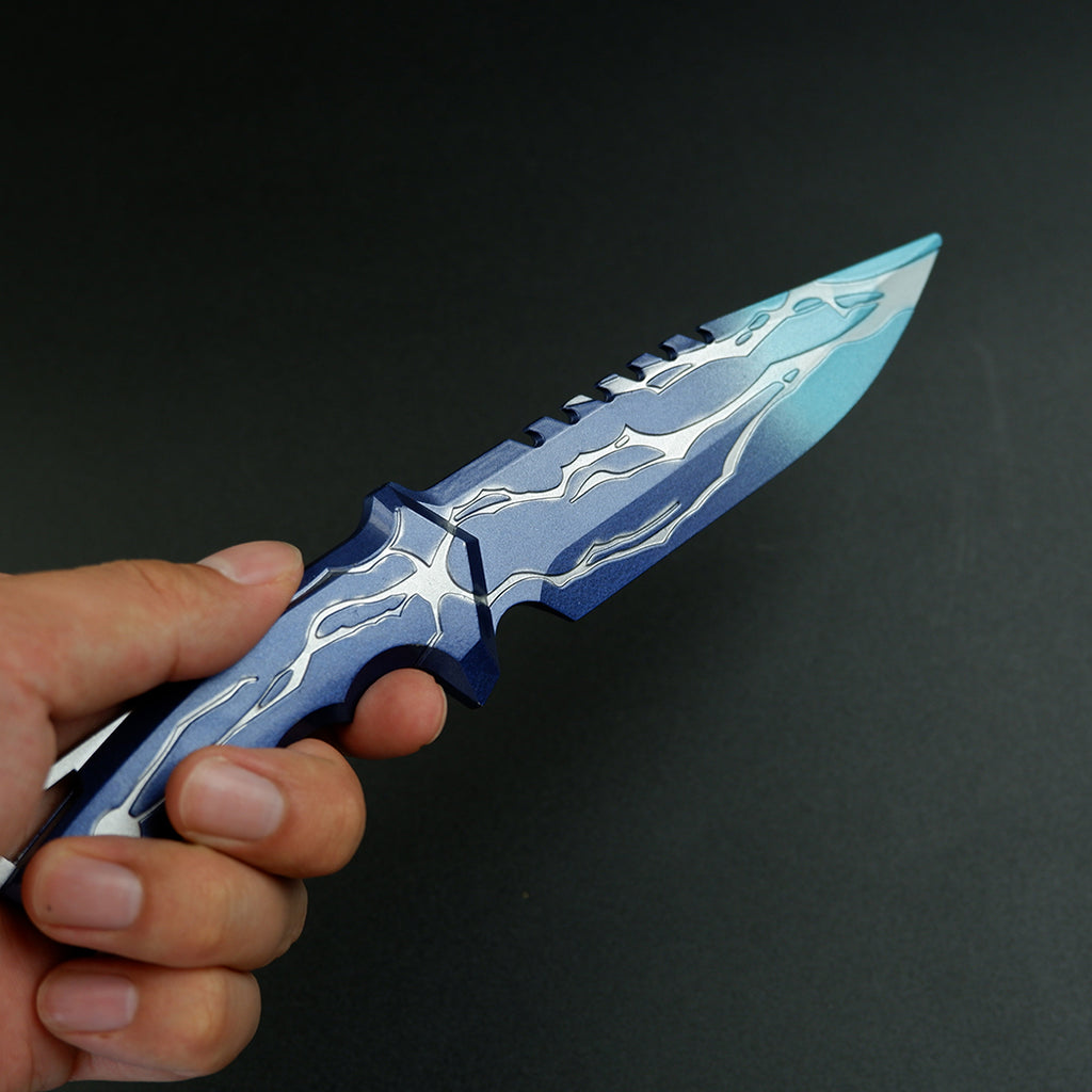 Valorant Smite Knife 21cm Heavy Metal Replica – Blue Lightning Zinc Alloy Display Collectible