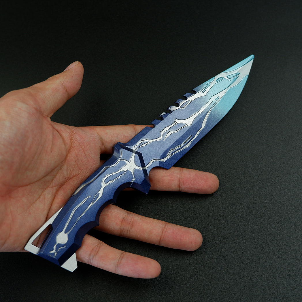 Valorant Smite Knife 21cm Heavy Metal Replica – Blue Lightning Zinc Alloy Display Collectible