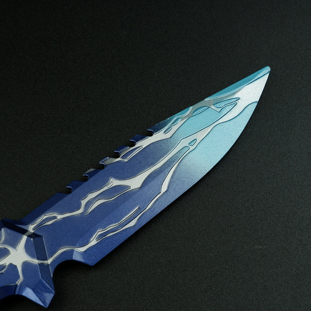 Valorant Smite Knife 21cm Heavy Metal Replica – Blue Lightning Zinc Alloy Display Collectible