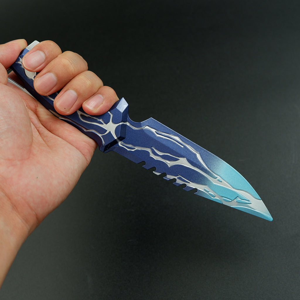 Valorant Smite Knife 21cm Heavy Metal Replica – Blue Lightning Zinc Alloy Display Collectible