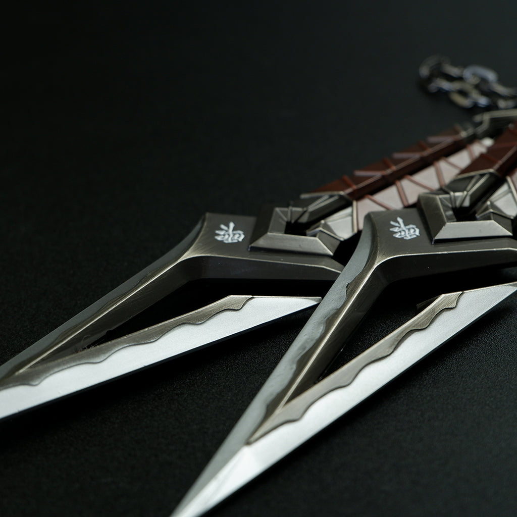 Valorant Kuronami Black Wave Blade Dual Dagger 18cm Heavy Metal Replica – Display Cosplay Collectible