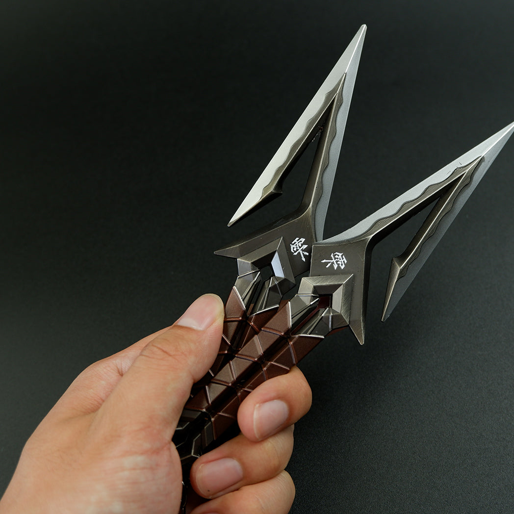 Valorant Kuronami Black Wave Blade Dual Dagger 18cm Heavy Metal Replica – Display Cosplay Collectible