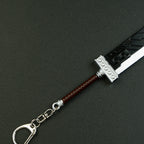 Final Fantasy Cloud Buster Sword Metal Keychain – Zinc Alloy RPG Mini Sword Bag Charm Collectible