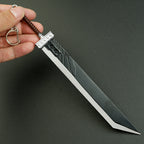 Final Fantasy Cloud Buster Sword Metal Keychain – Zinc Alloy RPG Mini Sword Bag Charm Collectible