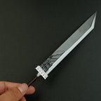 Final Fantasy Cloud Buster Sword Metal Keychain – Zinc Alloy RPG Mini Sword Bag Charm Collectible