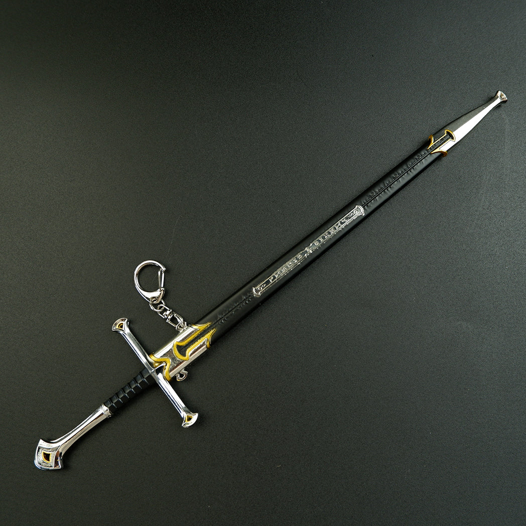 Lord of the Rings Narsil Anduril Sword 30cm Metal Replica with Scabbard – Tolkien Display Collectible