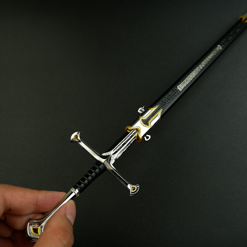 Lord of the Rings Narsil Anduril Sword 30cm Metal Replica with Scabbard – Tolkien Display Collectible
