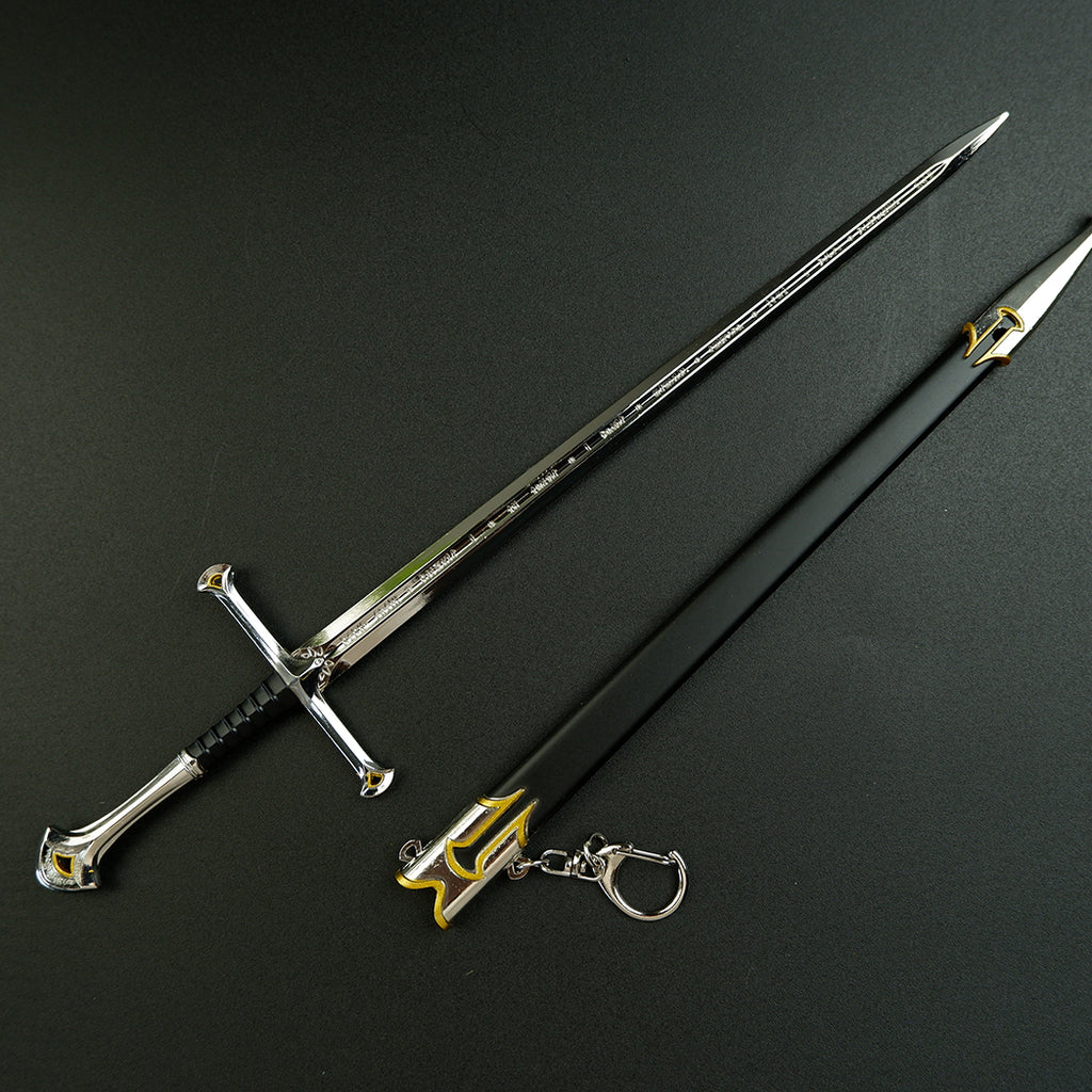 Lord of the Rings Narsil Anduril Sword 30cm Metal Replica with Scabbard – Tolkien Display Collectible