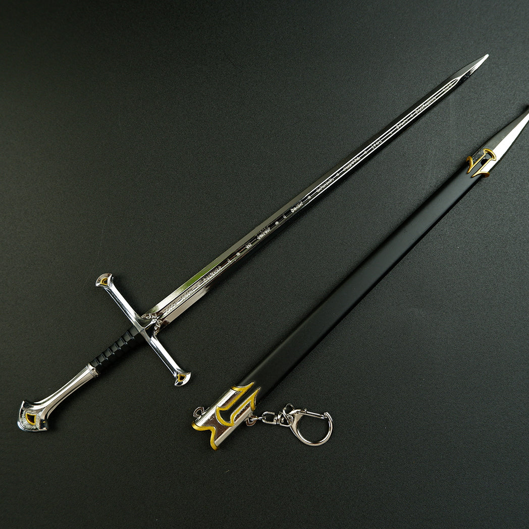 Lord of the Rings Narsil Anduril Sword 30cm Metal Replica with Scabbard – Tolkien Display Collectible