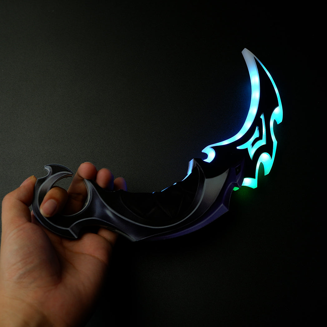 Valorant Reaver 2.0 Karambit LED Glowing Replica 25cm – USB Rechargeable Blue Light Cosplay Collectible