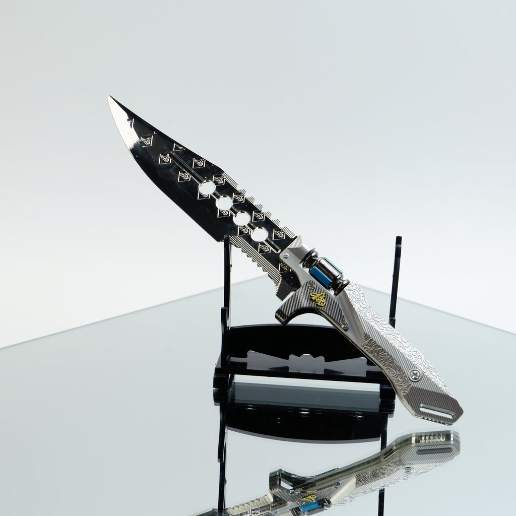 Valorant Sovereign Knife 22cm Metal Replica with Sheath & Stand – Zinc Alloy Celestial Engraved Dagger Collectible