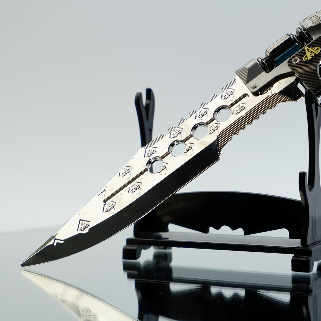 Valorant Sovereign Knife 22cm Metal Replica with Sheath & Stand – Zinc Alloy Celestial Engraved Dagger Collectible