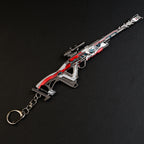Apex Legends Triple Take Sniper Rifle Metal Weapon Replica Keychain - Invader Skin Gun Model Toy Figure for Gamers & Collectors