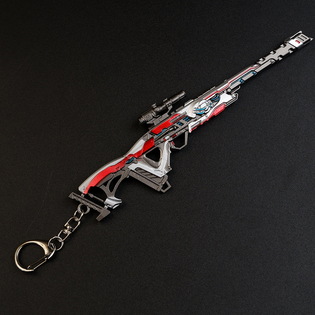 Apex Legends Triple Take Sniper Rifle Metal Weapon Replica Keychain - Invader Skin Gun Model Toy Figure for Gamers & Collectors