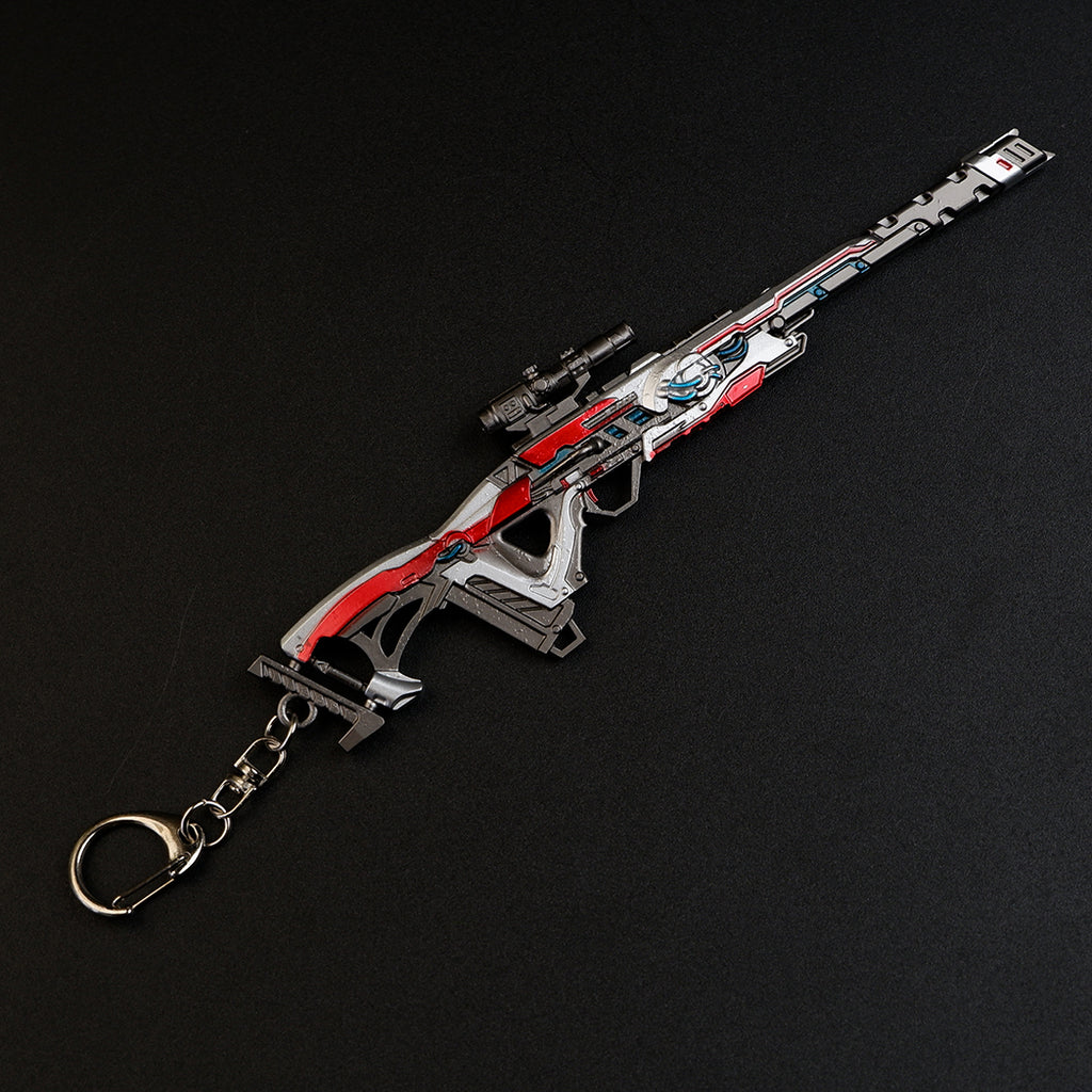 Apex Legends Triple Take Sniper Rifle Metal Weapon Replica Keychain - Invader Skin Gun Model Toy Figure for Gamers & Collectors