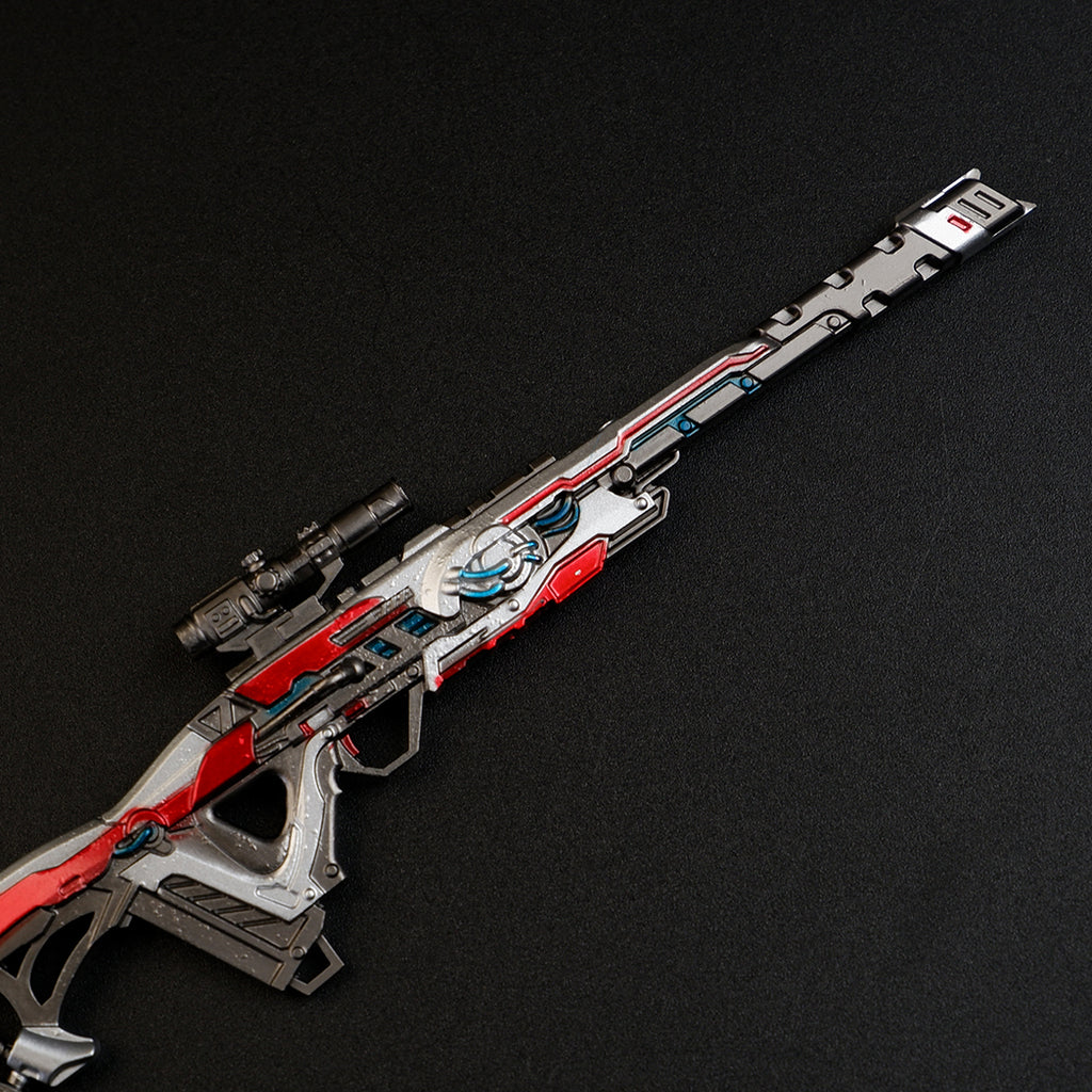 Apex Legends Triple Take Sniper Rifle Metal Weapon Replica Keychain - Invader Skin Gun Model Toy Figure for Gamers & Collectors