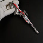 Apex Legends Triple Take Sniper Rifle Metal Weapon Replica Keychain - Invader Skin Gun Model Toy Figure for Gamers & Collectors