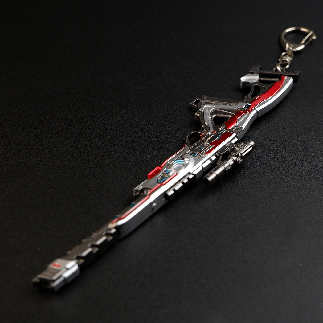 Apex Legends Triple Take Sniper Rifle Metal Weapon Replica Keychain - Invader Skin Gun Model Toy Figure for Gamers & Collectors