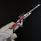 Apex Legends Triple Take Sniper Rifle Metal Weapon Replica Keychain - Invader Skin Gun Model Toy Figure for Gamers & Collectors