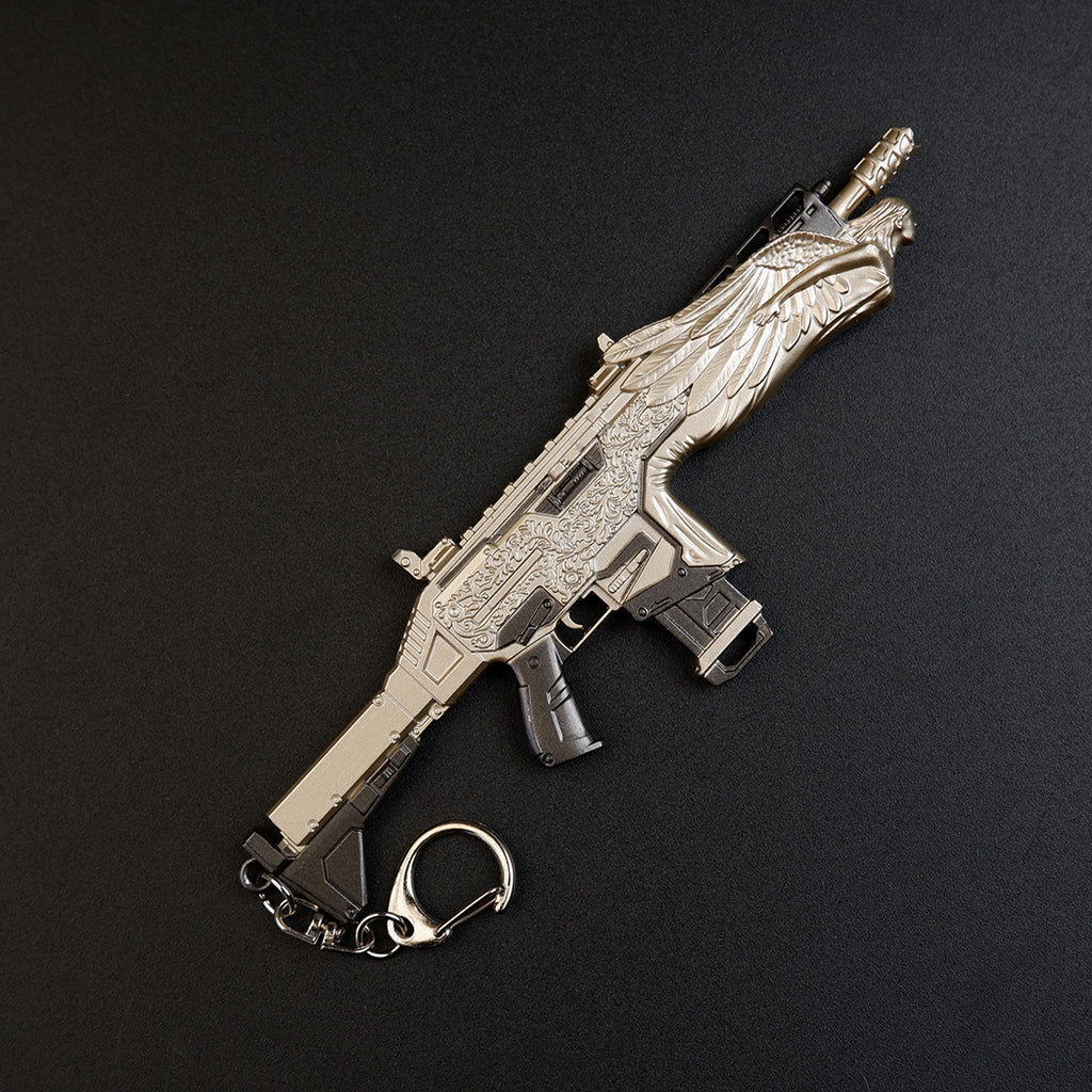 Apex Legends VK-47 Flatline Gold Legendary Skin 16cm Metal Keychain – Electroplated Zinc Alloy Replica