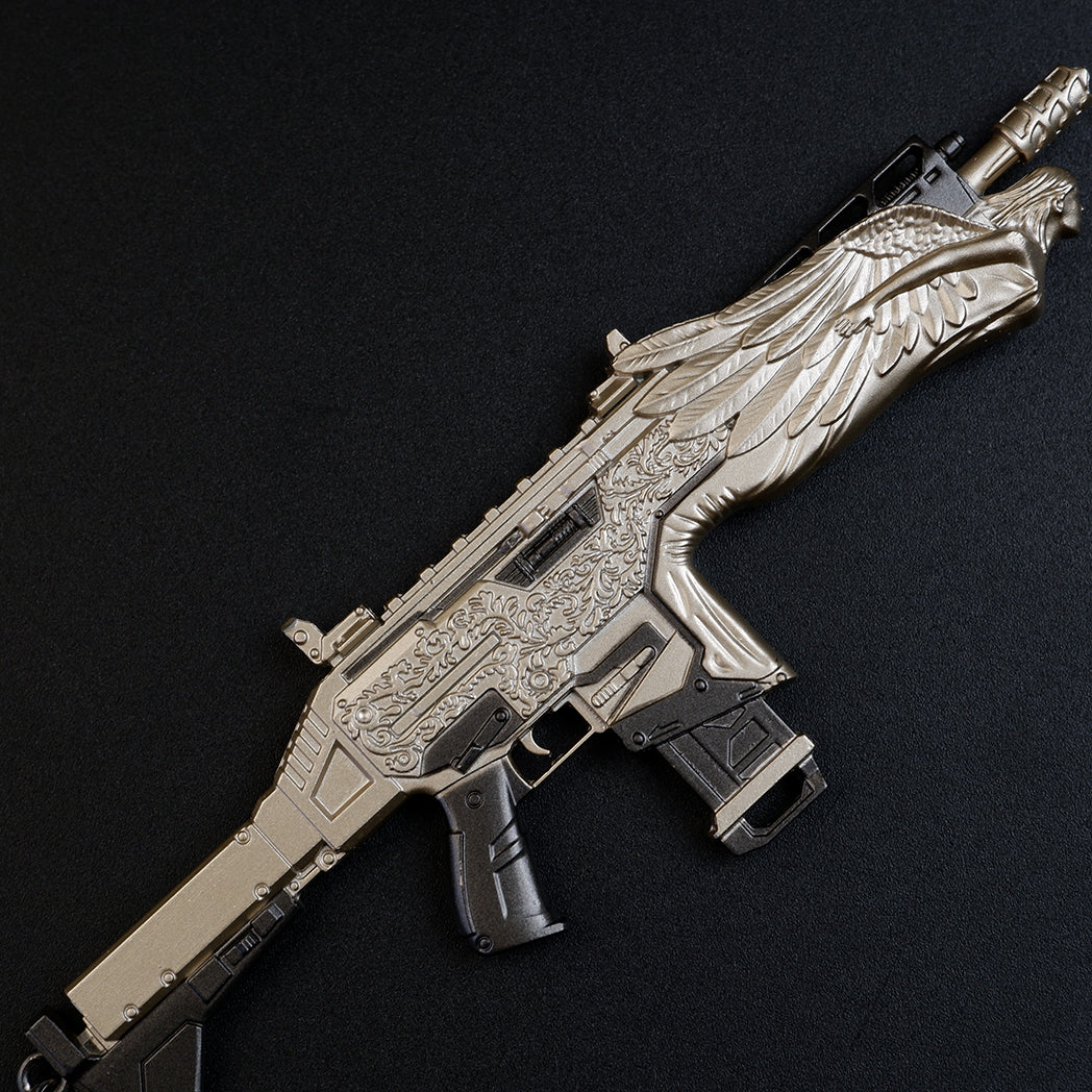 Apex Legends VK-47 Flatline Gold Legendary Skin 16cm Metal Keychain – Electroplated Zinc Alloy Replica