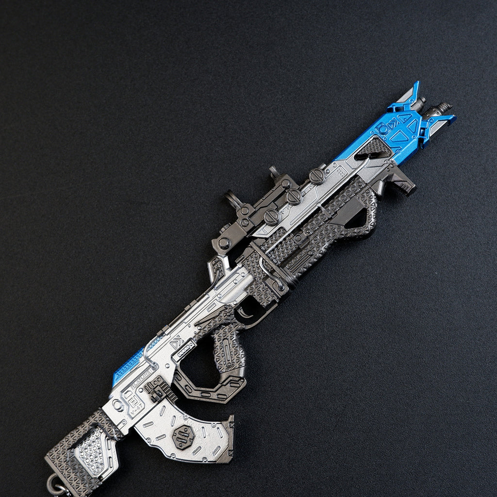 Apex Legends Volt SMG 16cm Metal Keychain – Zinc Alloy Energy Gun Cyber Blue Replica Collectible