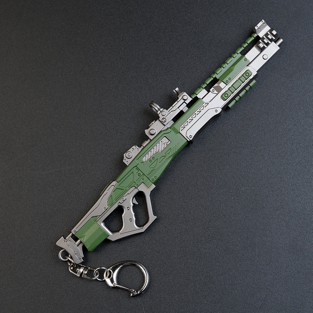 Apex Legends Charge Rifle 16cm Metal Keychain – Zinc Alloy Hitscan Sniper Replica Collectible