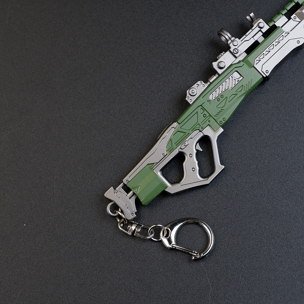 Apex Legends Charge Rifle 16cm Metal Keychain – Zinc Alloy Hitscan Sniper Replica Collectible
