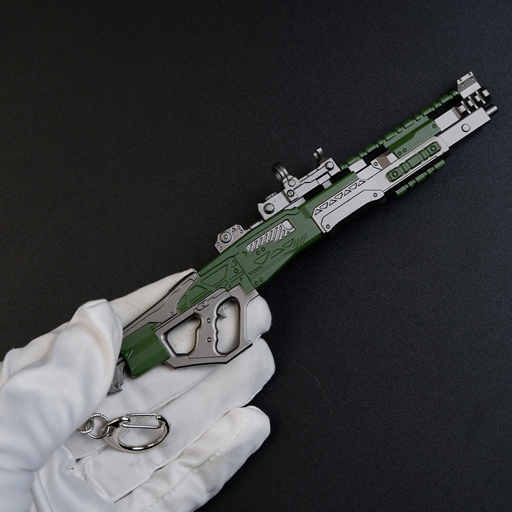 Apex Legends Charge Rifle 16cm Metal Keychain – Zinc Alloy Hitscan Sniper Replica Collectible