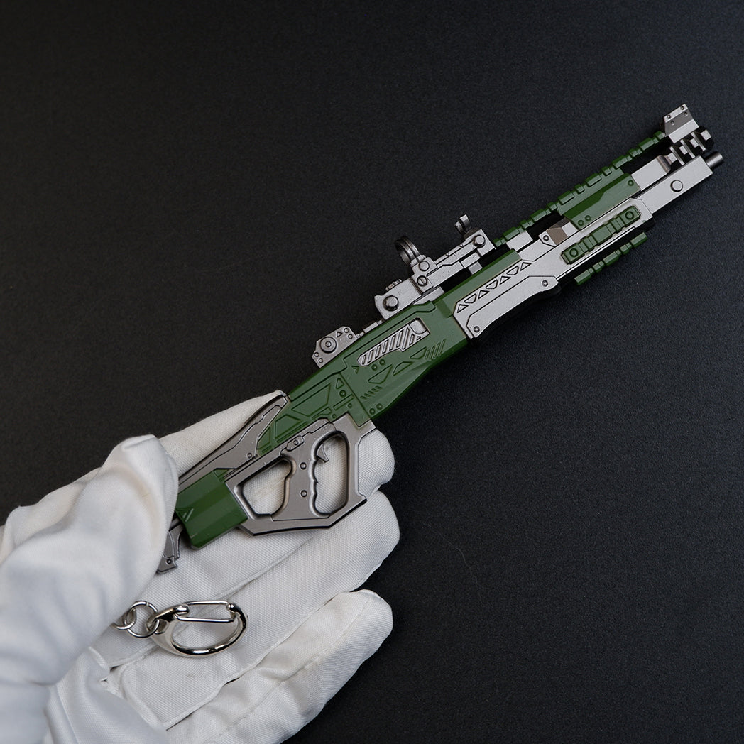 Apex Legends Charge Rifle 16cm Metal Keychain – Zinc Alloy Hitscan Sniper Replica Collectible