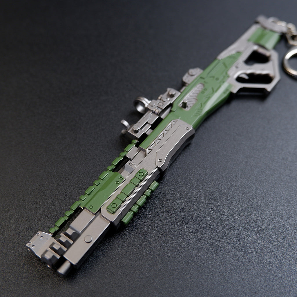 Apex Legends Charge Rifle 16cm Metal Keychain – Zinc Alloy Hitscan Sniper Replica Collectible