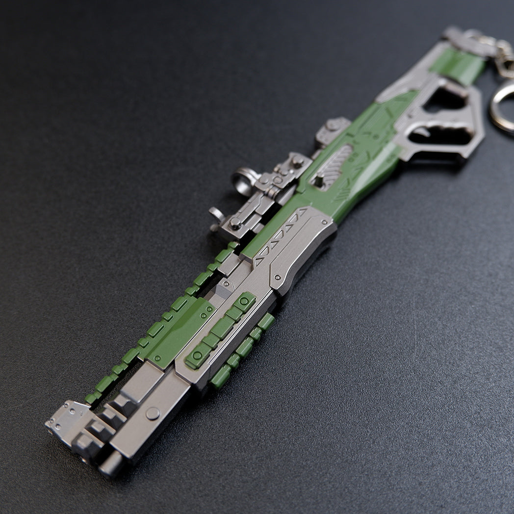 Apex Legends Charge Rifle 16cm Metal Keychain – Zinc Alloy Hitscan Sniper Replica Collectible