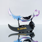 Valorant Prime Karambit 22cm Metal Replica with Sheath & Stand – Zinc Alloy Ice-Blue Cyberpunk Claw Knife Collectible