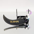 Valorant Prime Karambit 22cm Metal Replica with Sheath & Stand – Zinc Alloy Ice-Blue Cyberpunk Claw Knife Collectible