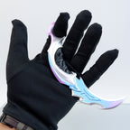 Valorant Prime Karambit 22cm Metal Replica with Sheath & Stand – Zinc Alloy Ice-Blue Cyberpunk Claw Knife Collectible