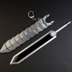 Berserk Guts Dragon Slayer Greatsword 17cm Metal Keychain with Scabbard – Zinc Alloy Anime Replica Collectible
