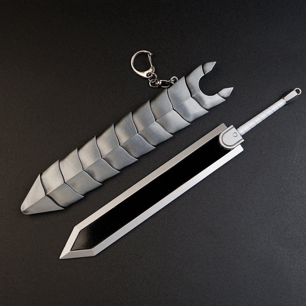Berserk Guts Dragon Slayer Greatsword 17cm Metal Keychain with Scabbard – Zinc Alloy Anime Replica Collectible