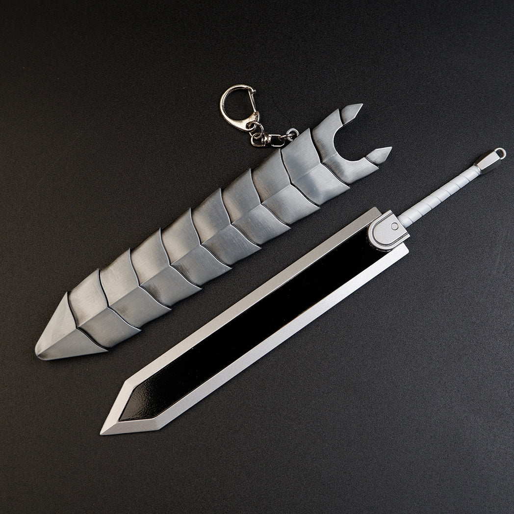 Berserk Guts Dragon Slayer Greatsword 17cm Metal Keychain with Scabbard – Zinc Alloy Anime Replica Collectible
